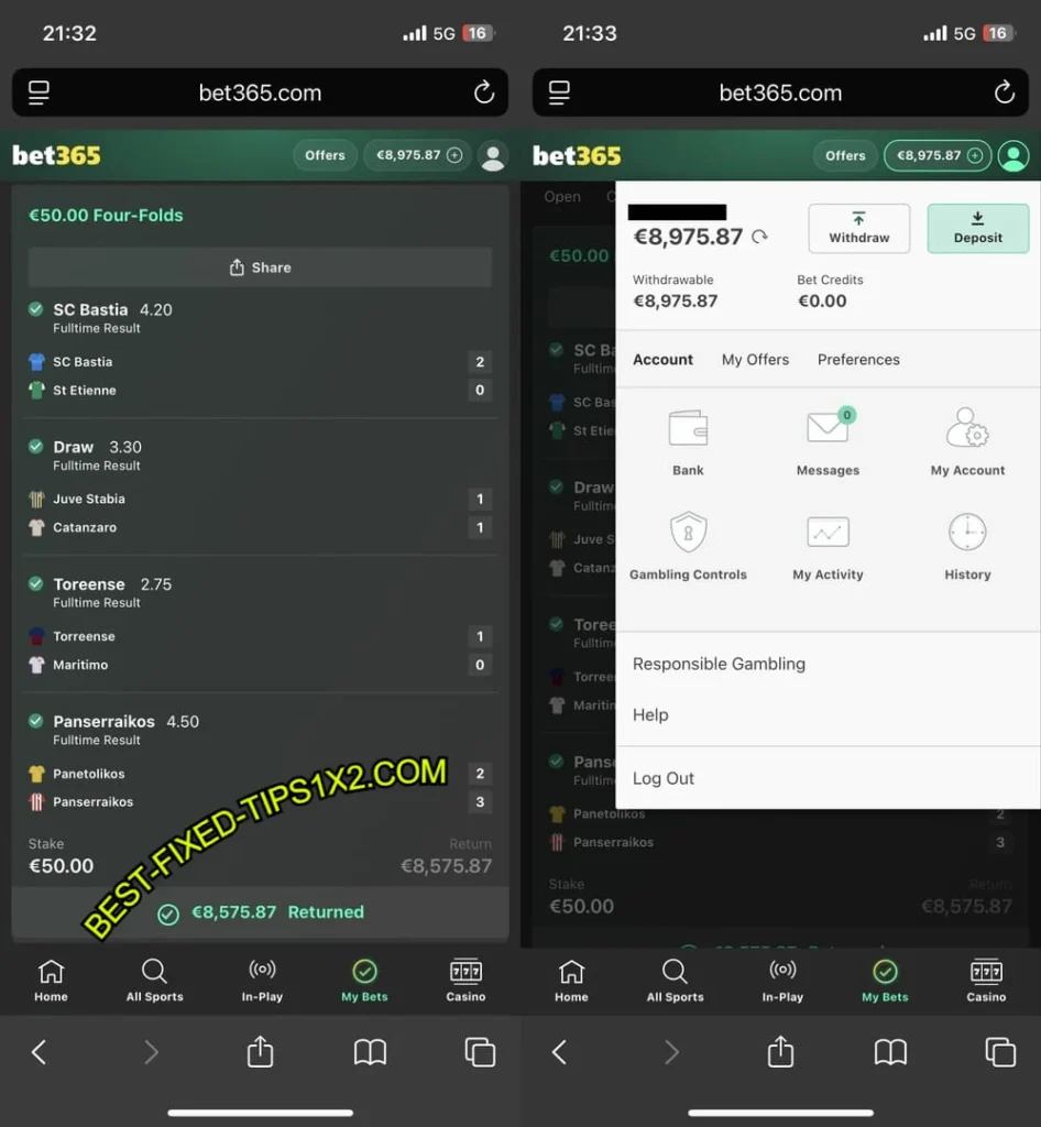 BEST FIXED TIPS 1X2 COMBINED
