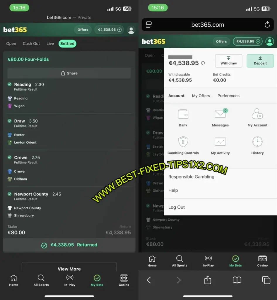 BEST VIP FIXED TIPS 1X2