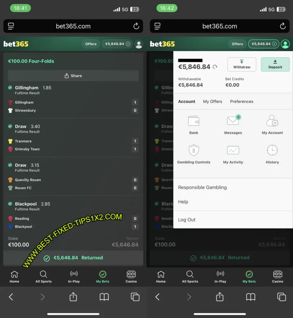 VIP BEST FIXED TIPS MATCH 1X2