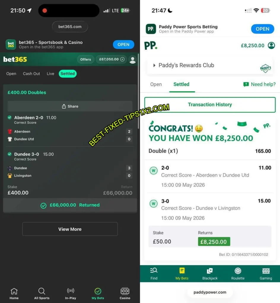BET365 CORRECT SCORE SAFE PREDICTIONS
