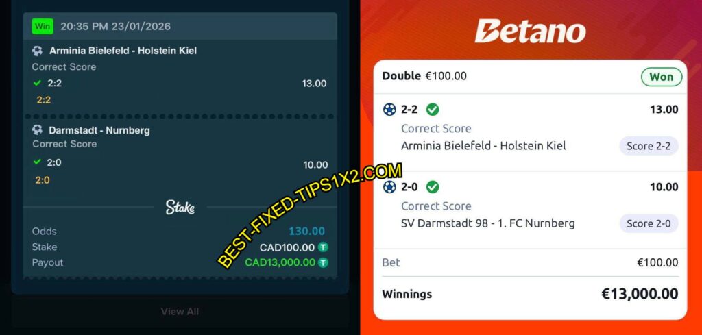 BETANO CORRECT SCORE FIXED MATCHES