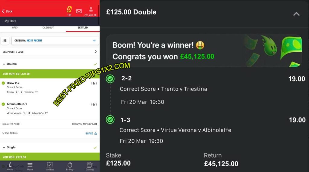 FANDUEL CORRECT SCORE FIXED MATCHES