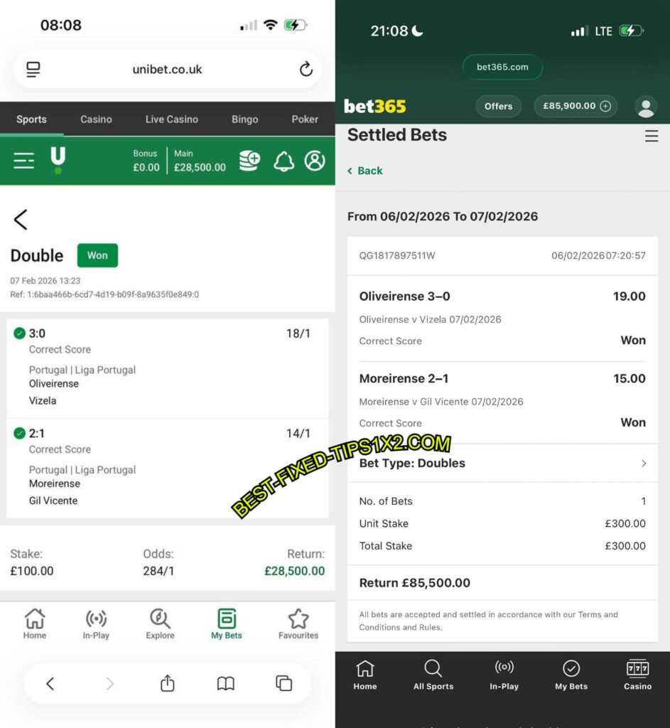 UNIBET CORRECT FIXED MATCHES